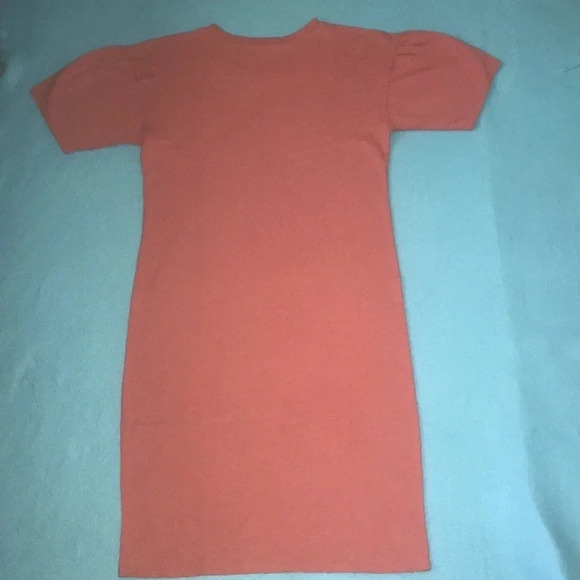 ABOUND Distressed midi dress puffy short sleeves salmon color NEW size XL - Picture 3 of 8